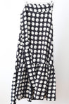 Black and white floral wrap skirt
