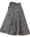 Black with metallic snakeskin print straight wrap skirt