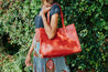 Genuine leather tote bag ethically sourced and sustainably made by artisans overcoming poverty in Ethiopia