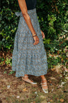 Light Gray with Leopard Print Classic Tiered Wrap Skirt 