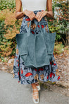 Gray suede relaxed tote handmade by artisans overcoming poverty in Ethiopia.