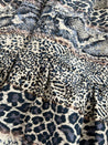 Blue and Ivory Animal Print Wrap Skirt