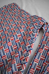 Red, White, and Blue Geometric Classic Tiered Wrap Skirt