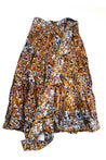 Light Blue with Gold, Red, and Black Design Classic Tiered Wrap Skirt