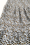 Light Gray with Leopard Print Classic Tiered Wrap Skirt 