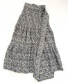 Light Gray with Leopard Print Classic Tiered Wrap Skirt 