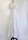 white top with white wrap skirt in abigail