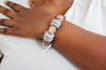 big, bold bracelet in silver and deep purple