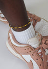 Anklets in brown and yellow seedbeads