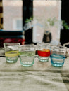 Clear Bubble Glass with Colorful Wave