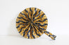 gold and black pattern fan