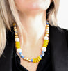 mixed beads with orange, blue 