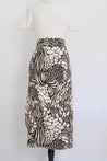 white floral midi wrap skirt in black
