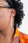 long marble, rectangle earring