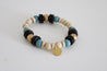 navy blues and wooden beads bracelet