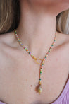 beaded pearl necklace in multicolored