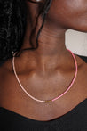 minimal pink and light pink necklace