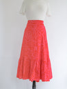floral pattern in fuchsia pink color wrap skirt