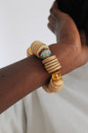wooden disc bracelet 