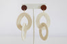 Handcraft woven details earrings with warm wooden accents