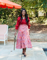 Terracotta Floral Bair Wrap Skirt