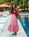 Terracotta Floral Bair Wrap Skirt