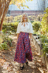 Blue and Red Floral Classic Wrap Skirt