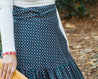 Navy w/ Festive Dots Classic Tiered Wrap Skirt