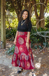 Burgundy and Gold Circle Blair Wrap Skirt
