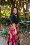 Burgundy and Gold Circle Blair Wrap Skirt