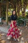 Burgundy and Gold Circle Blair Wrap Skirt