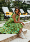 Vibrant Green Fan Palm Blair Wrap Skirt