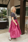 Berry Classic Tiered Wrap Skirt
