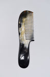 Comb with handle ethically-made out of cattle horn
