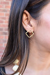 Open Square Stud Earrings