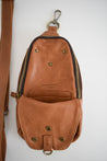 100% genuine sheepskin leather sling bag with adjustable strap handmade by artisans overcoming poverty in Ethiopia