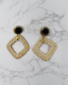 Jalia Square Rattan Drop Earrings