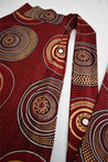 Burgundy and Gold Circle Blair Wrap Skirt
