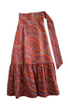 Terracotta Floral Bair Wrap Skirt