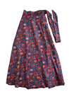 Blue and Red Floral Classic Wrap Skirt