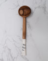 Wooden coffee spoon with ivory bone inlay with stripe detail on end of handle. Handmade in Rwanda. Ethical, sustainable.